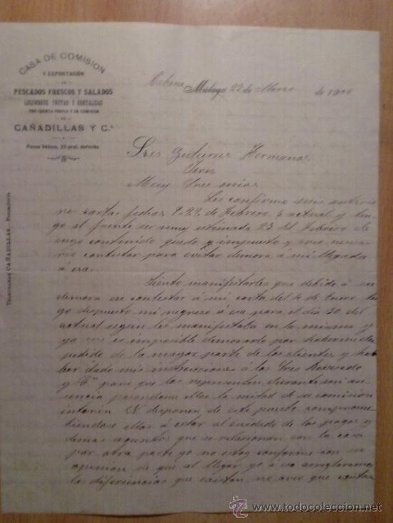 Lettres commerciales: CARTA COMERCIAL. HABANA (CUBA). MARZO 1906. CA&Ntilde;ADILLAS Y CIA. CASA DE COMISION Y EXPORTACION.