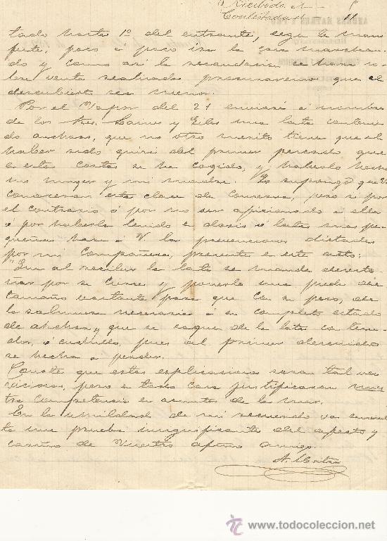 Commercial Letters: CEUTA 5 DE MAYO DE 1892 CARTA COMERCIAL ANDR&Eacute;S MATRES Y PR&Oacute;
