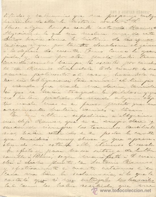 Commercial Letters: CEUTA 16 DE FEBRERO DE 1892 CARTA COMERCIAL ANDR&Eacute;S MATRES Y PR&Oacute;