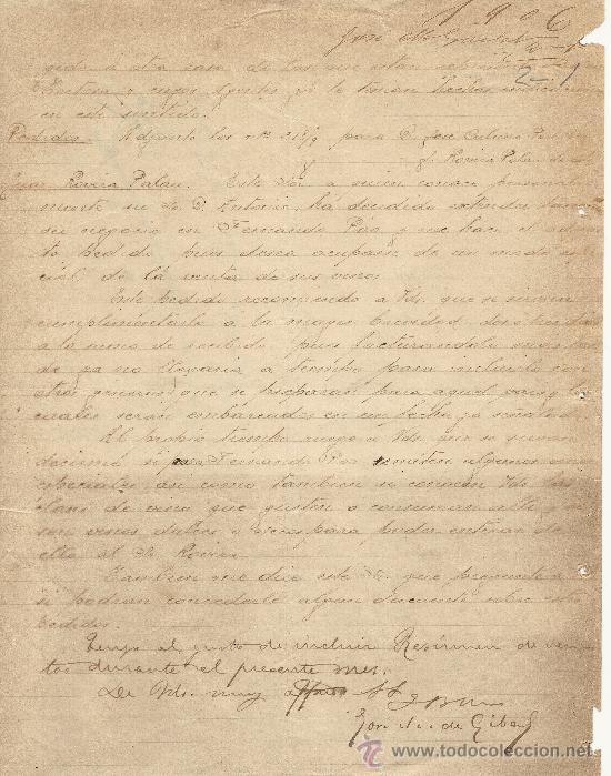 Gesch&auml;ftsbriefe: BARCELONA 30 DE DICIEMBRE DE 1905 CARTA COMERCIALES JOSE M&ordf; DE GIBERT Y SERRA