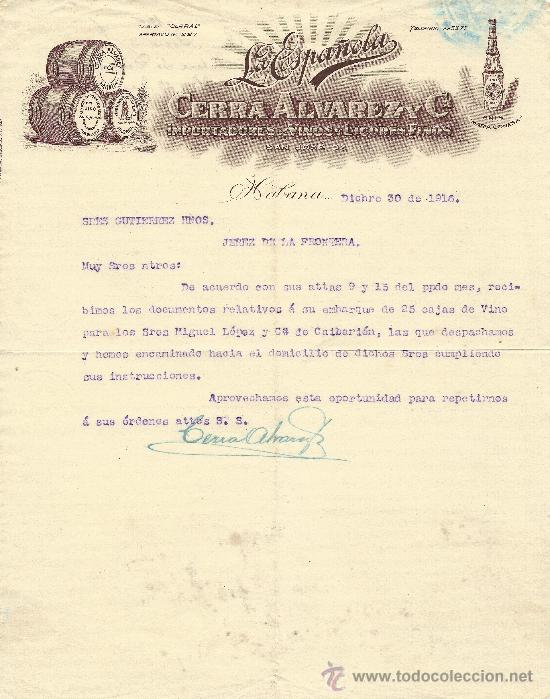 Gesch&auml;ftsbriefe: HABANA 30 DE DICIEMBRE DE 1916 CARTA COMERCIALES LA ESPA&Ntilde;OLA