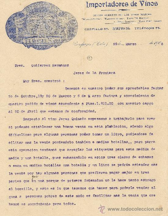 Gesch&auml;ftsbriefe: CUBA 29 DE MARZO DE 1906 CARTA COMERCIALES IMPORTADORES DE VINOS