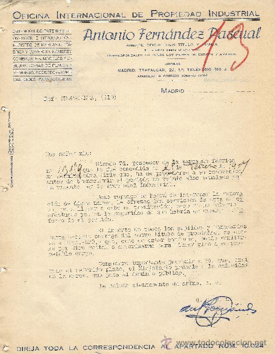 Cartas comerciales: MADRID CARTA COMERCIAL OFICINA INTERNACIONAL DE PROPIEDAD INDUSTRIAL