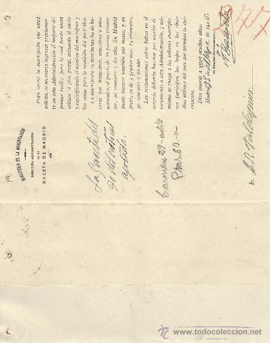 Cartas comerciales: MADRID 24 DE MAYO DE 1926 CARTA COMERCIAL MINISTERIO DE LA GOBERNACION