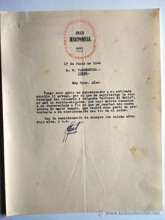 Gesch&auml;ftsbriefe: CARTA COMERCIAL. MADRID. JUNIO 1944. JUAN MARTORELL.AGENTE DE I. G. SEIX Y BARRAL, HNOS. S. A.