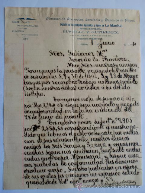 Cartas comerciales: CARTA COMERCIAL. MEXICO. JUNIO 1904. BUSTILLO Y GURTIERREZ. ALMACEN DE ABARROTES.