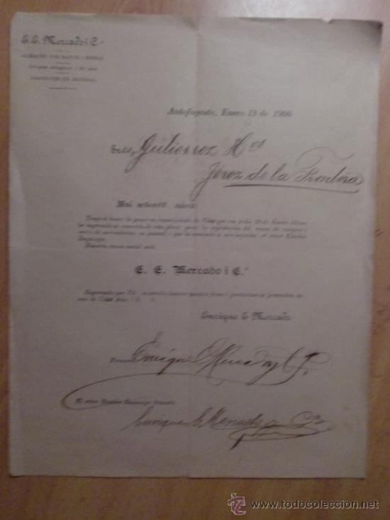 Lettres commerciales: CIRCULAR. ANTOFAGASTA. CHILE. ENERO 1900. E. E.,ERCADO Y CIA.
