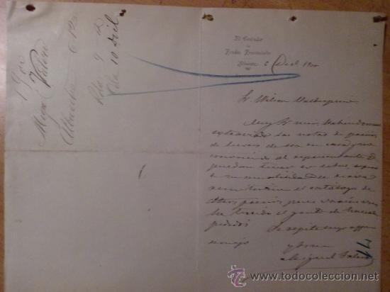 Lettres commerciales: CARTA COMERCIAL. ALBACETE. ESPA&Ntilde;A. DICIEMBRE 1900. EL CONTADOR DE FONDOS PROVINCIALES.