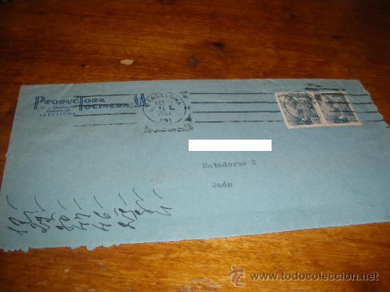 Cartas comerciales: PRODUCTORA TOCINERA. CARLOS ABELLANET. BARCELONA 1952.