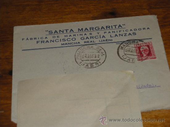 Lettres commerciales: SANTA MARGARITA, FABRICA DE HARINAS. FRANCISCO GARCIA LANZAS. MANCHA REAL JAEN 1932.
