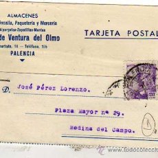 Cartas comerciales: ALMACENES DE QUINCALLA Y MERCERÍA. HIJO DE VENTURA DEL OLMO. PALENCIA. 1943. ESPECIAL MOVIL . Lote 28732378