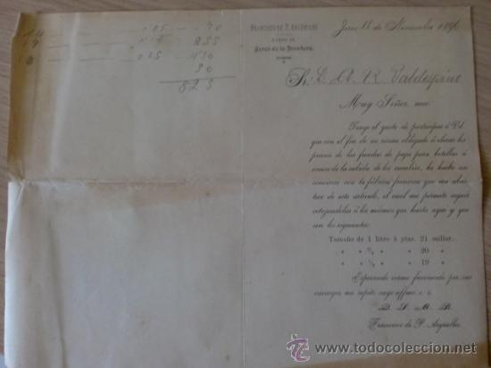 Cartas comerciales: CARTA COMERCIAL. ESPA&Ntilde;A. JEREZ. NOVIEMBRE 1896. FRANCISCO DE P. ARGUELLES.