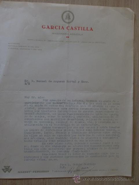 Cartas comerciales: CARTA COMERCIAL. ESPA&Ntilde;A. JEREZ. GARCIA CASTILLA. MAQUINARIA AGRICOLA.