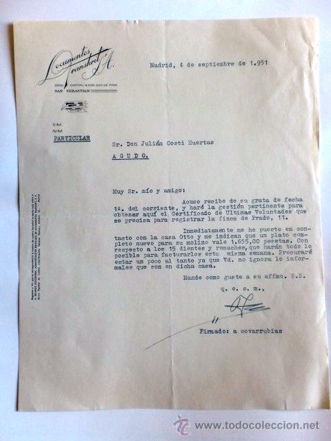 Cartas comerciales: CARTA COMERCIAL. MADRID. SEPBRE 1951. DOCUMENTOS TRANSKRIT, S. A.
