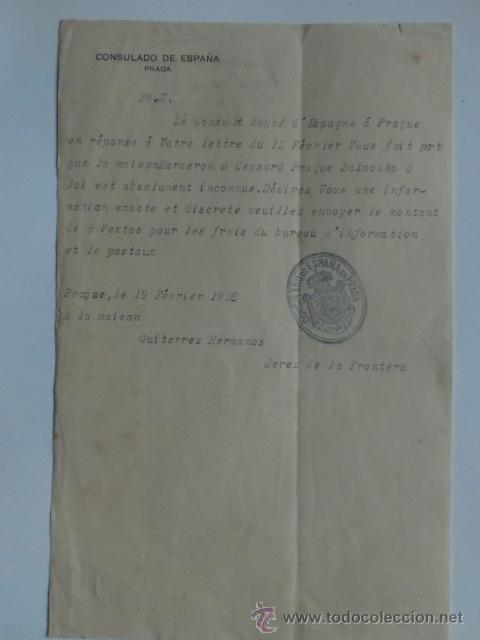 Lettres commerciales: CARTA COMERCIAL. FEBRERO 1926. CONSULADO DE ESPA&Ntilde;A EN PRAGA.