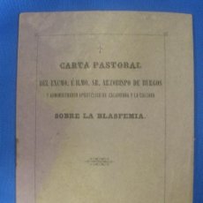 Cartas comerciales: CARTA PASTORAL SOBRE LA BLASFEMIA. AÑO 1902 CALAHORRA.