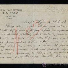 Lettere commerciali: ZAMORA. *LIBRERÍA Y FLORES ARTIFICIALES LA PAZ* FECHADA 1943.