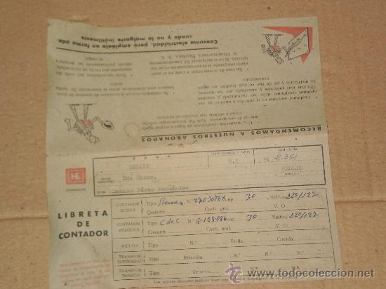 Lettres commerciales: HOJA DE LECTURA DE CONTADOR-HIDROELECTRICA ESPA&Ntilde;OLA S.A ( DISTRIBUCION ) , A&Ntilde;OS 70 - MD3.