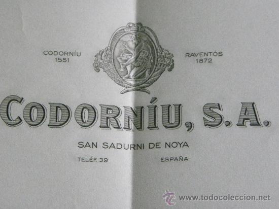 Cartas comerciales: Carta comercial champagne Codorniu Navidad 1968 - Foto 1