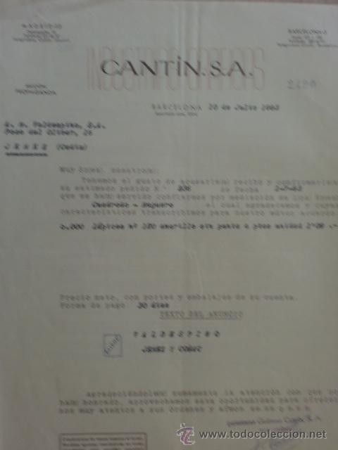 Lettere commerciali: CARTA COMERCIAL. BARCELONA. JULIO 1963. INDUSTRIAS GRAFICAS CANTIN, S. A.