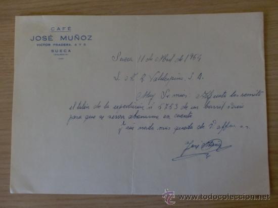 Lettres commerciales: CIRCULAR. VALENCIA, SUECA. ABRIL 1964. JOSE MU&Ntilde;OZ. CAF&Eacute;.