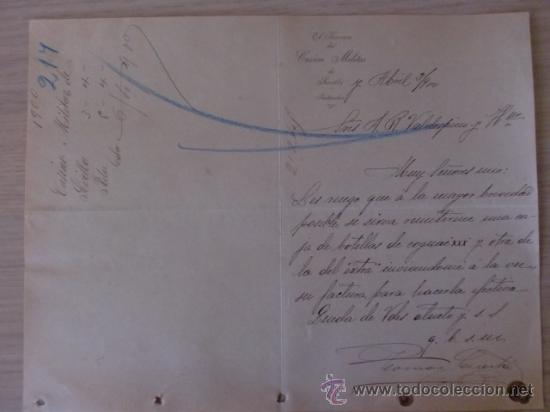 Lettres commerciales: CARTA COMERCIAL. SEVILLA. ABRIL 1900. EL TESORERO DEL CASINO MILITAR DE SEVILLA.