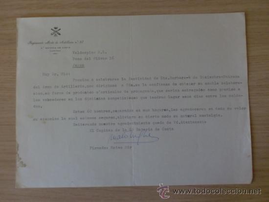 Lettres commerciales: CARTA COMERCIAL. TENERIFE. NOVIEMBRE 1964. REGIMIENTO MIXTO DE ARTILLERIA N&ordm; 93. 6&ordf; BATERIA DE COSTA
