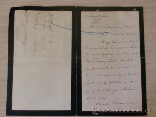 Lettres commerciales: CARTA COMERCIAL. JAEN. DICIEMBRE 1900. F. MORENO CASTELLO. CATEDRATICO.