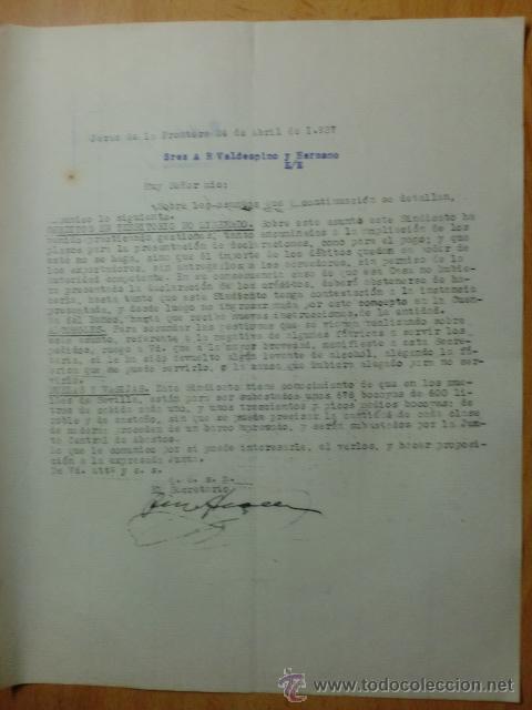 Commercial Letters: CARTA COMERCIAL. CADIZ. JEREZ. ABRIL 1937. SINDICATO OFICIAL DE CRIADORES EXPORTADORES DE VINOS.
