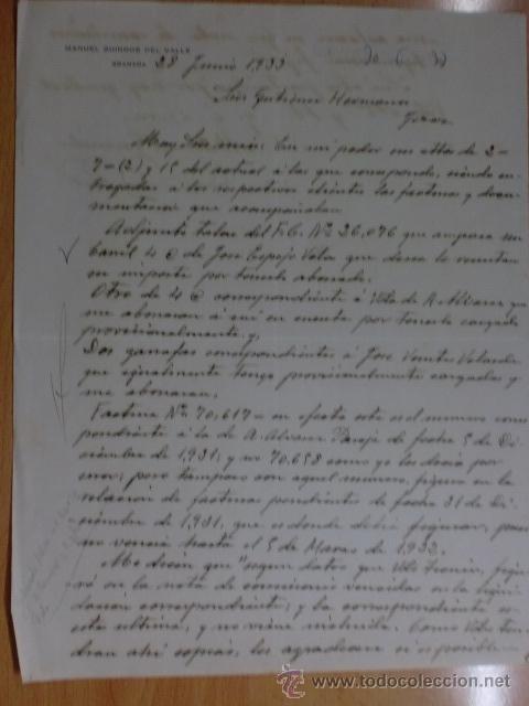Cartas comerciales: CARTA COMERCIAL. GRANADA. JUNIO 1933. MANUEL GUINDOS DEL VALLE. - Foto 1