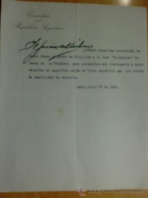 Cartas comerciales: CARTA COMERCIAL. CADIZ. JUNIO 1945. CONSULADO DE LA REPUBLICA ARGENTINA.