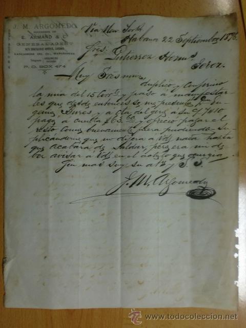 Commercial Letters: CARTA COMERCIAL. ALABAMA. SEPTIEMBRE 1896. J. M. ARGOMEDO. AGENTE GENERAL.