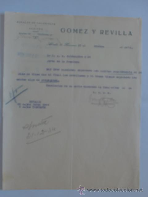 Cartas comerciais: CARTA COMERCIAL. ALCALA DE HENARES. DICIEMBRE 1934. GOMEZ Y REVILLA. ALMACEN DE COLONIALES Y ACEITES