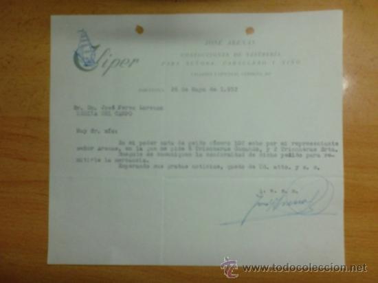 Lettere commerciali: CARTA COMERCIAL. BARCELONA. MAYO 1952. JOSE ARENAS CONFECCIONES DE SASTRERIA, CLIPER.