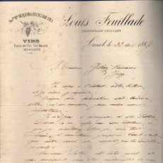 Cartas comerciais: CARTA COMERCIAL DE LOUIS FEUILLADE, ANCIENNE MSON DE DURAND & FEUILLADE FILS. LUNEL 1887, FRANCE. Lote 37029073