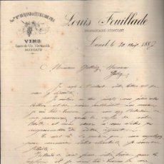 Cartas comerciais: CARTA COMERCIAL DE LOUIS FEUILLADE, ANCIENNE MSON DE DURAND & FEUILLADE FILS. LUNEL 1887, FRANCE. Lote 37029080