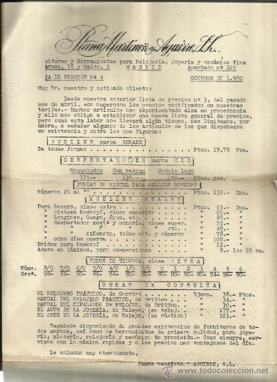 Commercial Letters: CIRCULAR DE PLANA MART&Iacute;NEZ Y AGUIRRE S.L. MADRID. 1950