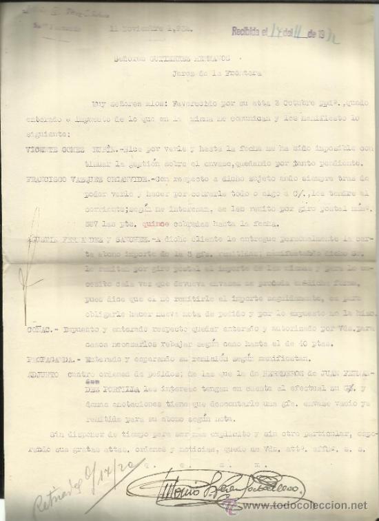 Gesch&auml;ftsbriefe: CARTA COMERCIAL DE A. G. P&Eacute;REZ- CABELLO. COMISIONES. SAN FERNANDO. C&Aacute;DIZ. 1932