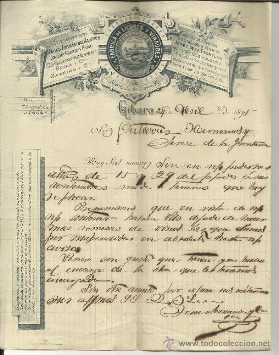 Gesch&auml;ftsbriefe: CARTA COMERCIAL DE LA FUNDADORA. JES&Uacute;S FERN&Aacute;NDEZ ALONSO Y ENRIQUE GARRIDO PE&Ntilde;A. GIBARA. CUBA. 1895
