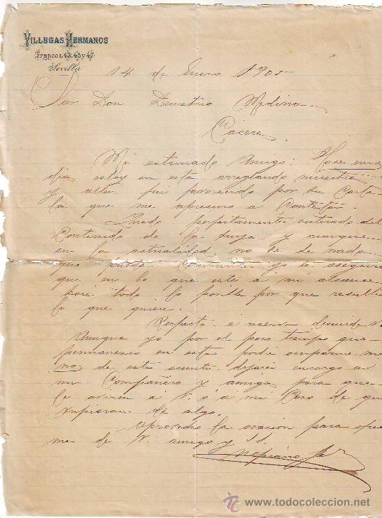 Cartas comerciales: CARTA DE VILLEGAS HERMANOS DE SEVILLA - Foto 1