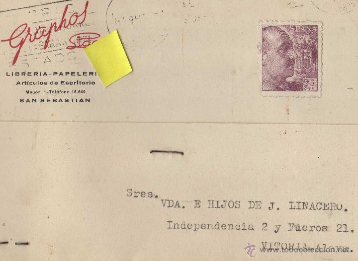 Cartas comerciales: Tarjeta publicitaria Eibar Guipuzcoa armas bicicletas a Vitoria Pais Vasco Euskadi