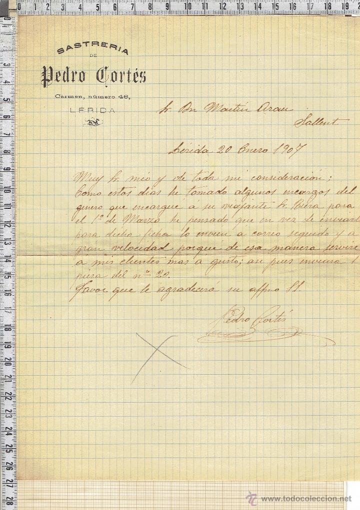Cartas comerciales: CARTA COMERCIAL FECHADA EN LERIDA-1907. - Foto 1