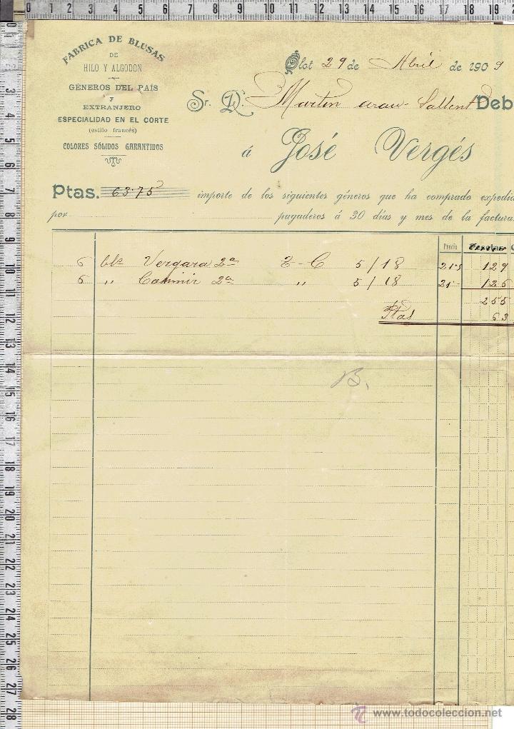 Cartas comerciales: CARTA COMERCIAL FECHADA EN OLOT-1909. - Foto 1