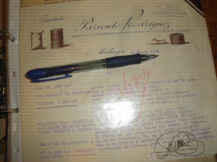 Cartas comerciales: JACINTO PARIENTE RODRIGUEZ, SACOS Y BIDONES. MALAGA. - Foto 1