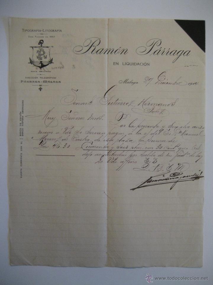 Cartas comerciales: RAM&Oacute;N P&Aacute;RRAGA, M&Aacute;LAGA 1914. - Foto 1