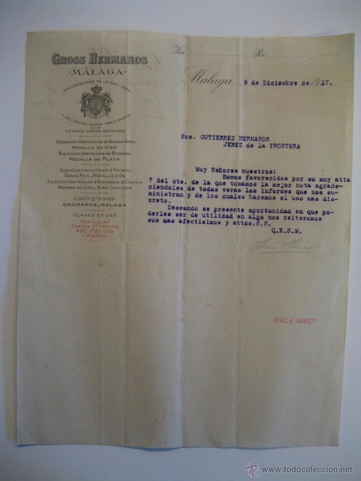 Gesch&auml;ftsbriefe: GROSS HERMANOS, M&Aacute;LAGA 1917.