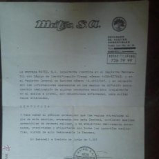 Cartas comerciales: CERTIFICADO DE GARANTIA . CASO : ACEITE DE COLZA 1981 .
