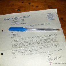 Cartas comerciais: MARCELINO ALAMAR MOCHOLI. MOLINO ARROCERO, VALENCIA DEL CID 1955. FIRMADA.. Lote 43613265
