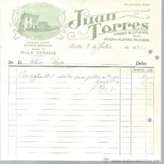 Cartas comerciales: CARTA COMERCIAL JUAN TORRES, JOYERÍA RELOJERÍA Y PLATERÍA, SEVILLA 9 JULIO 1932, 22 POR 26CM