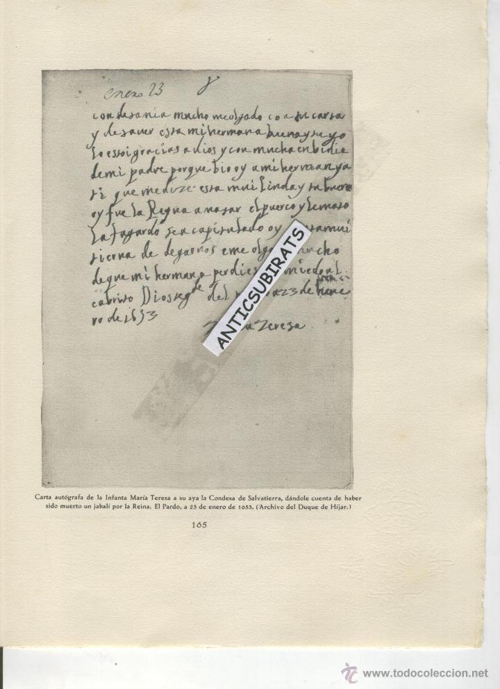 Commercial Letters: HOJA SUELTA CARTA MANUSCRITO MARIA TERESA CONDESA DE SALVATIERRA CAZA DE UN JABALI MONTERIA 1653